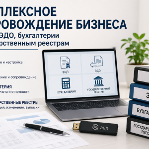 Комплексное сопровождение бизнеса по ЭЦП, ЭДО, бухгалтерии и государственным реестрам