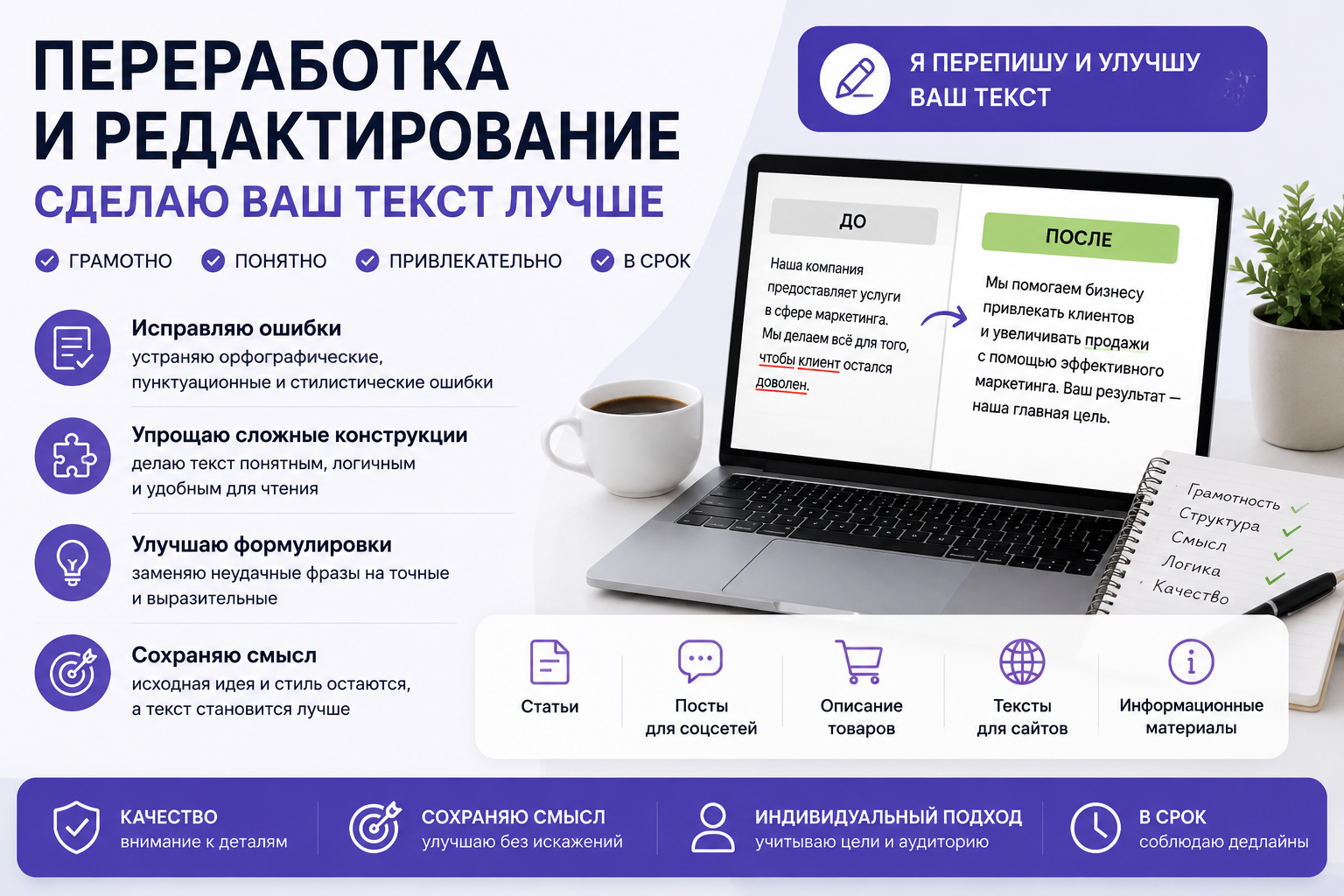 Рерайт / редактирование